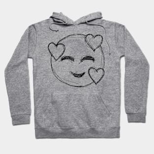 Dark and Gritty Face with Hearts Hoodie